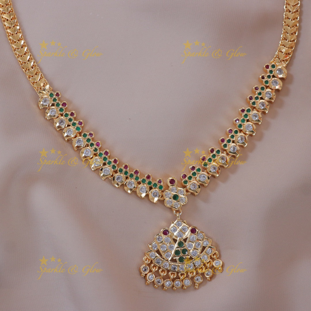 Antique Floral Long Necklace Crafted for Festivity