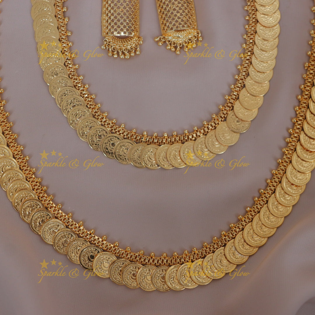 Exquisite Lakshmi Coin Necklace Bridal Set | Sparkle & Glow