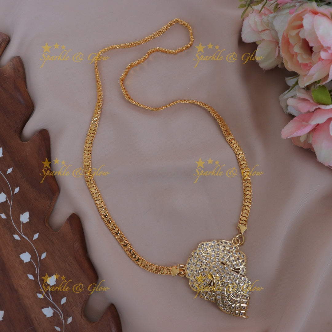 Exquisite Long Necklace with White Stones for Weddings