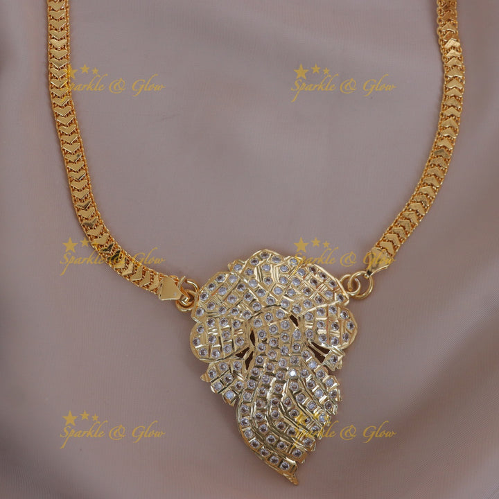 Exquisite Long Necklace with White Stones for Weddings