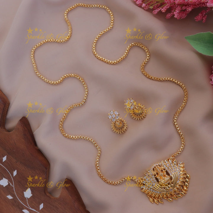 Exquisite Lotus Gold Long Necklace for Festive Glam