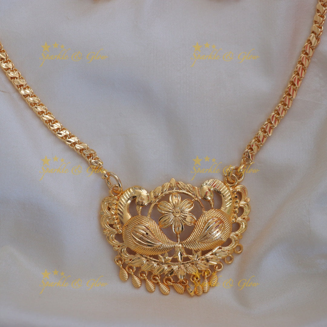 Exquisite Peacock Floral Pendant Necklace - Sparkle & Glow