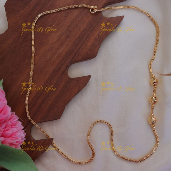 Elegant Gold Beads Mangalsutra Style Necklace Online