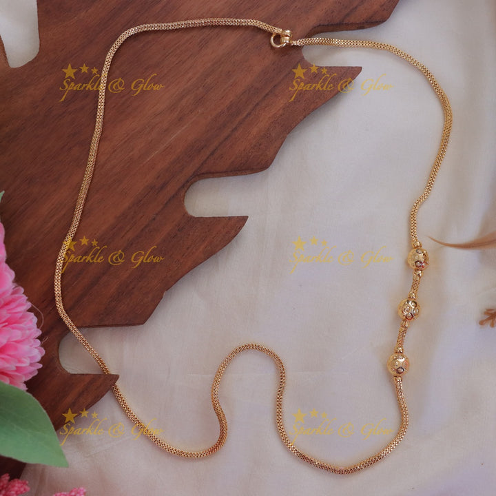 Elegant Gold Beads Mangalsutra Style Necklace Online