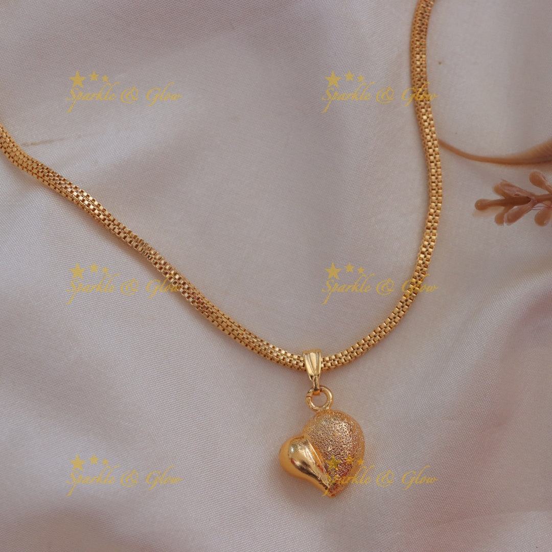Premium Gold Heart Pendant Necklace
