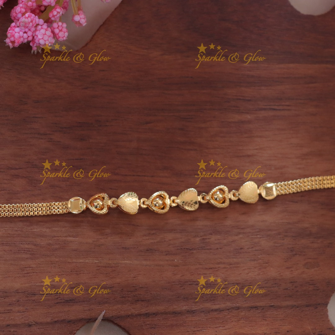 Exquisite Gold Tone Heart Bracelet - Premium Design