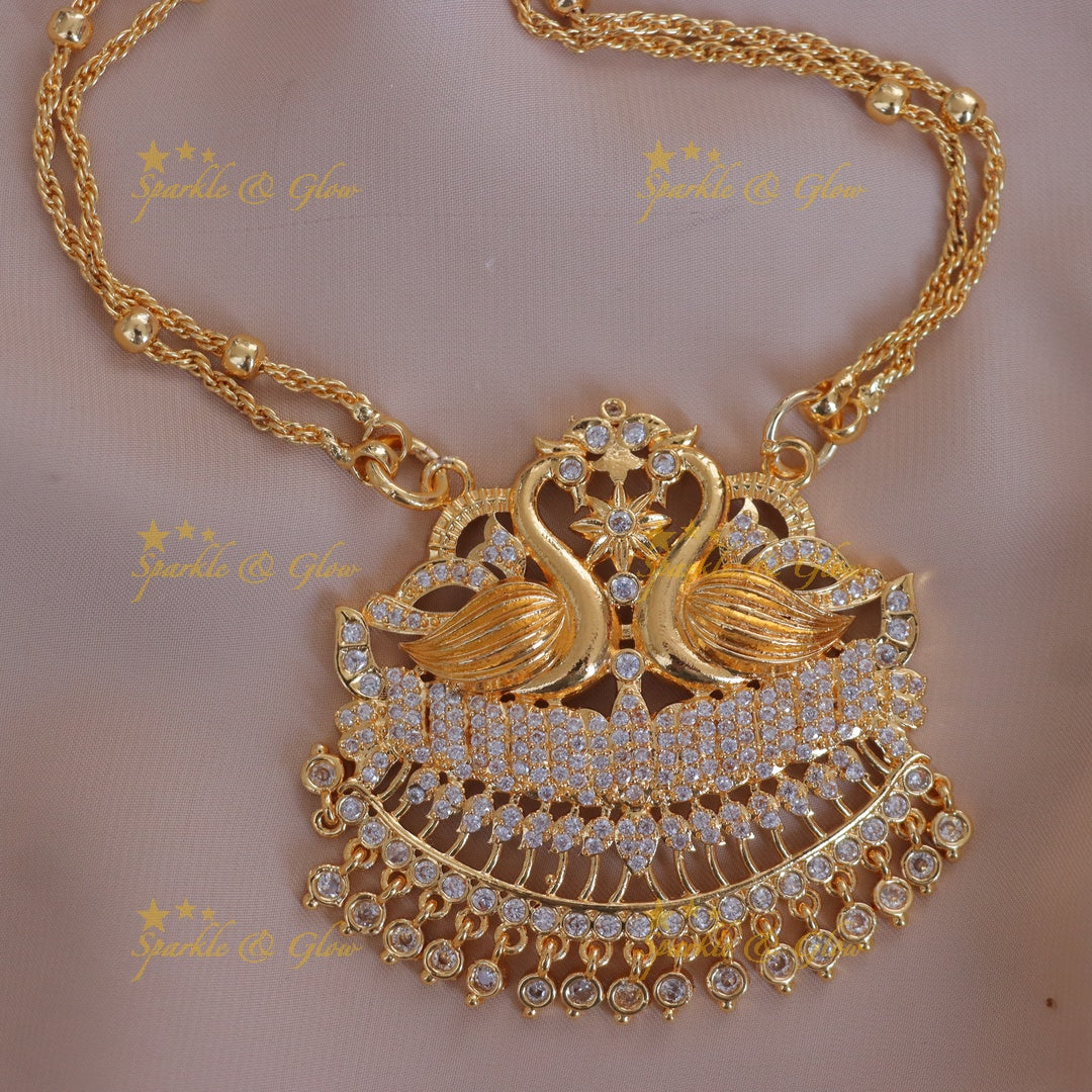 Gold Peacock Pendant Necklace for Elegant Weddings