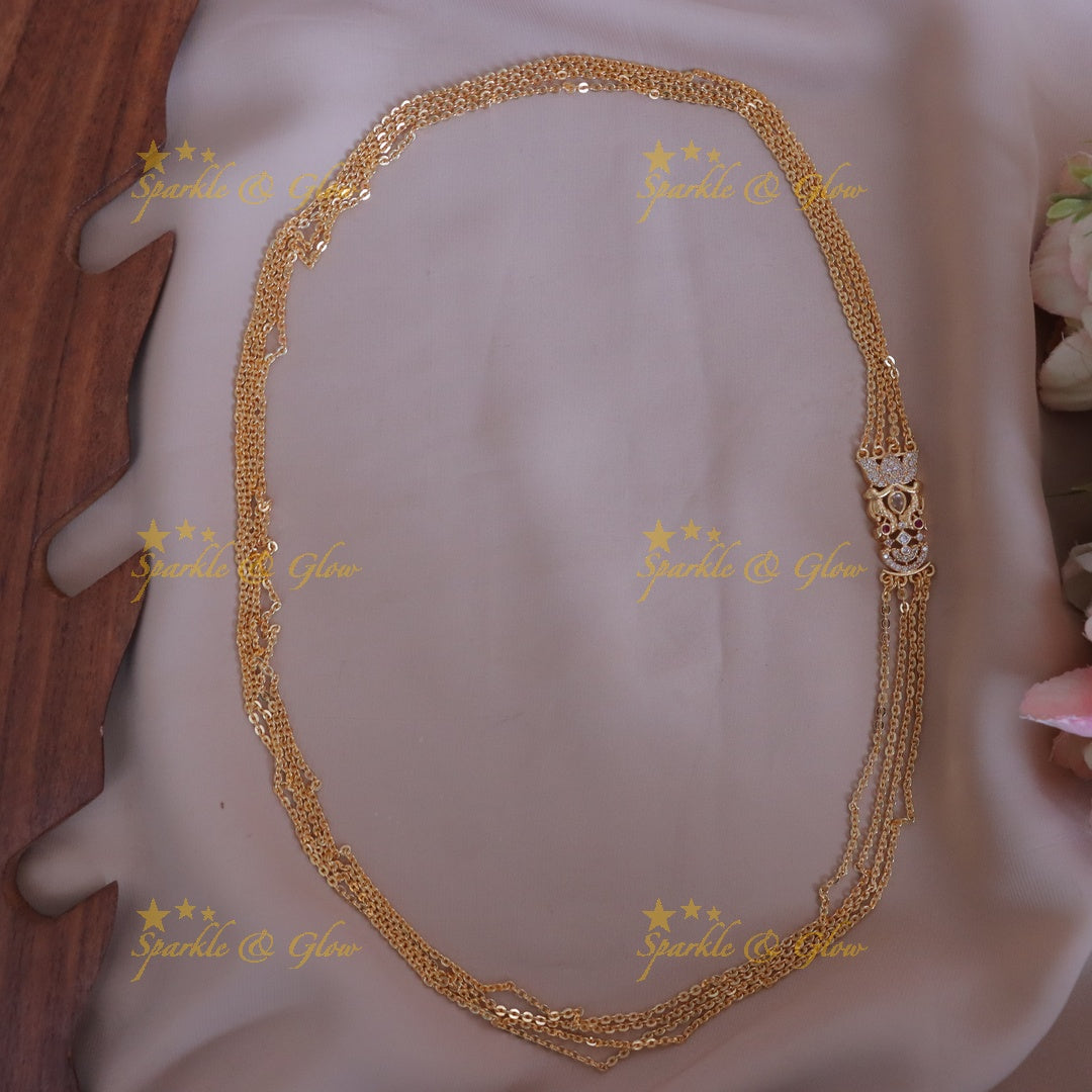 Exquisite Floral Gold Long Necklace for Festivals