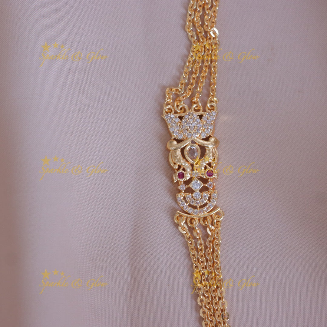 Exquisite Floral Gold Long Necklace for Festivals