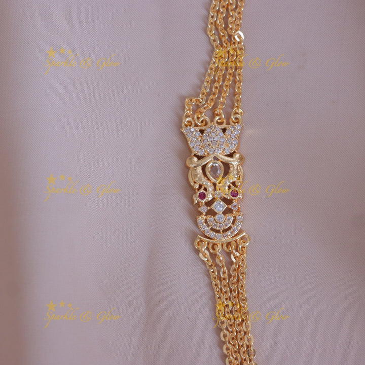 Exquisite Floral Gold Long Necklace for Festivals