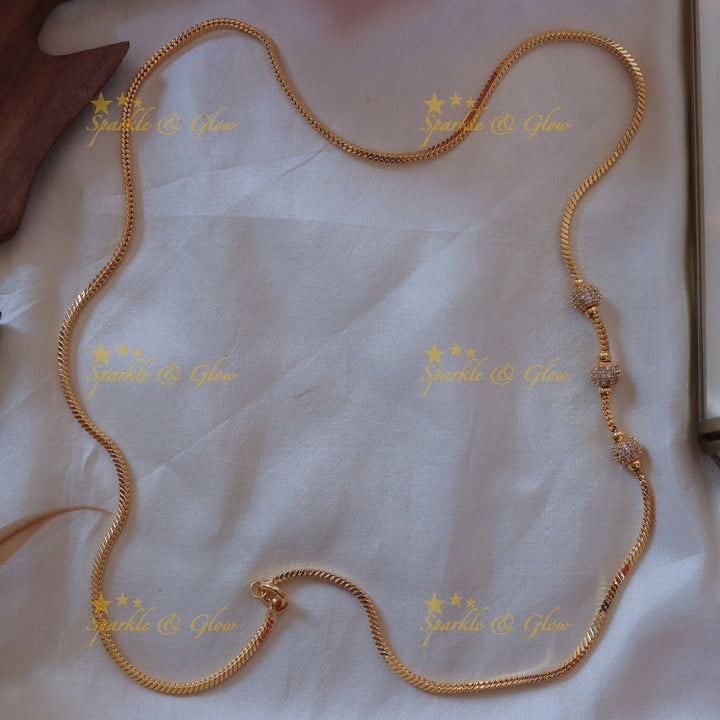 Stunning White Stone Mangalsutra Long Necklace