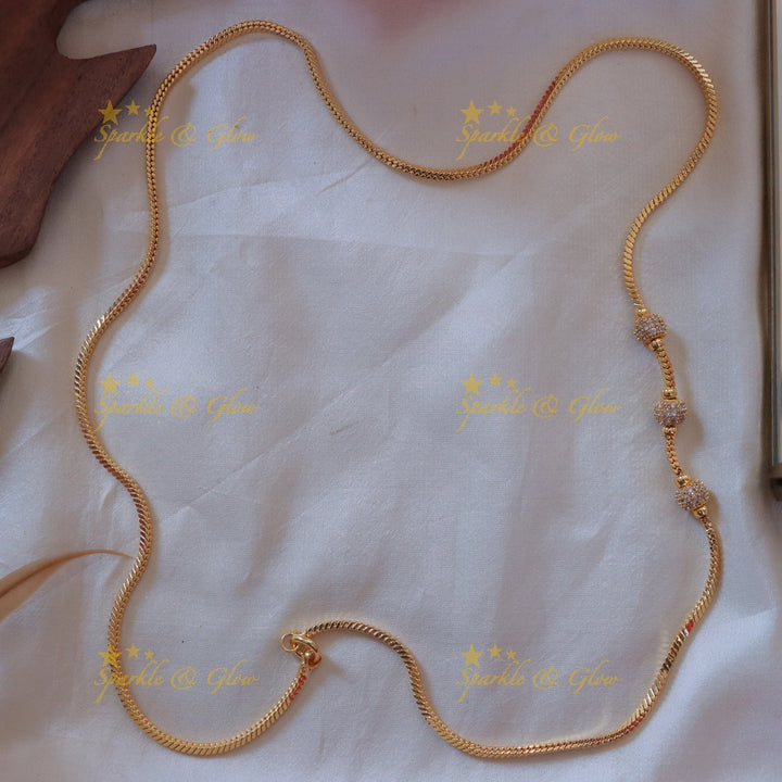 Stunning White Stone Mangalsutra Long Necklace