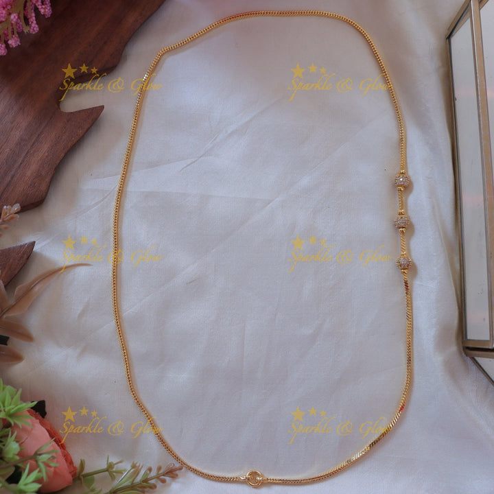 Stunning White Stone Mangalsutra Long Necklace