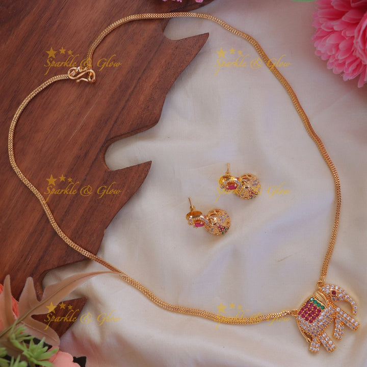 Exquisite Gold-Alike Elephant Long Necklace