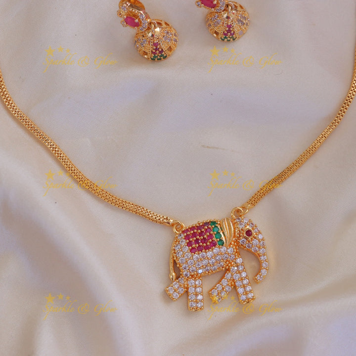 Exquisite Gold-Alike Elephant Long Necklace