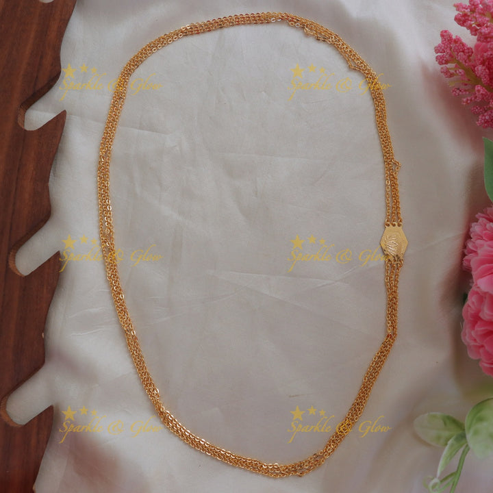 Exquisite Layered Lotus Long Necklace for Festive Wear
