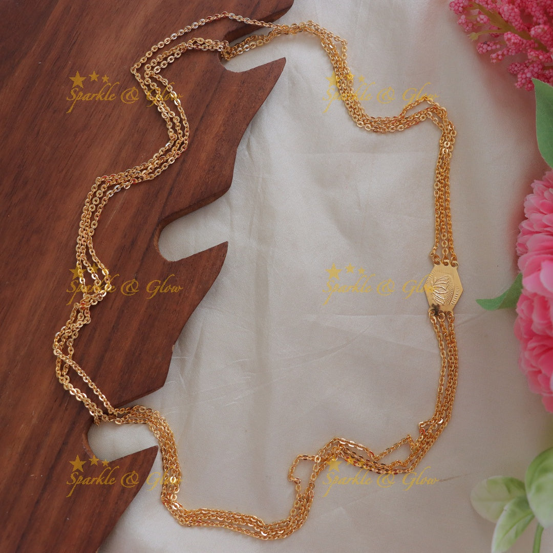 Exquisite Layered Lotus Long Necklace for Festive Wear