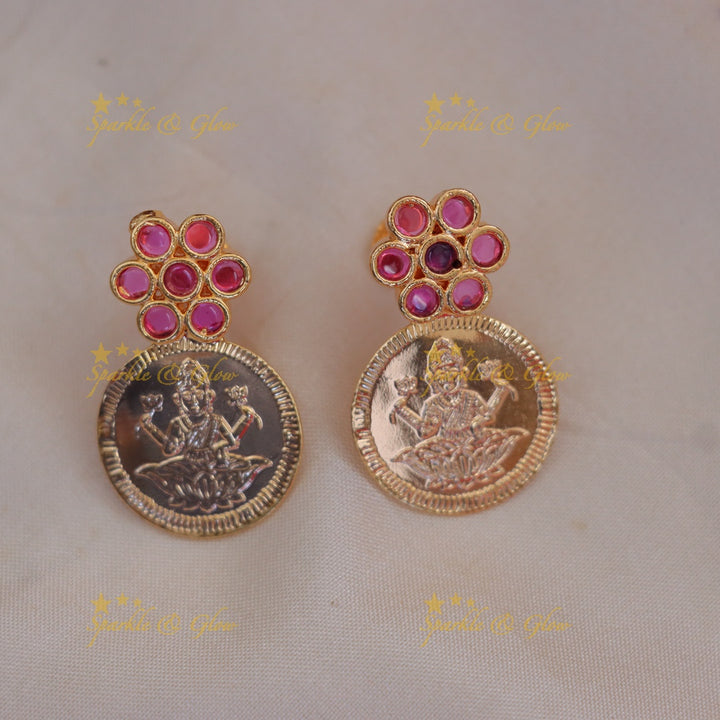 Radiant Floral Lakshmi Coin Necklace for Festivities