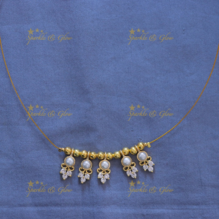 Elegant Gold Beaded Invisible Necklace for Festive Flair