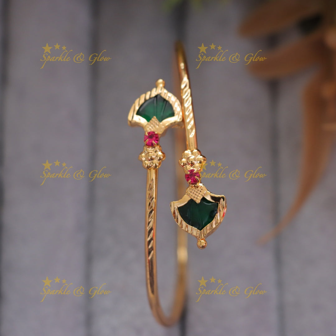 Elegant Gold Leaf Bangles - Perfect for Weddings & Festivals