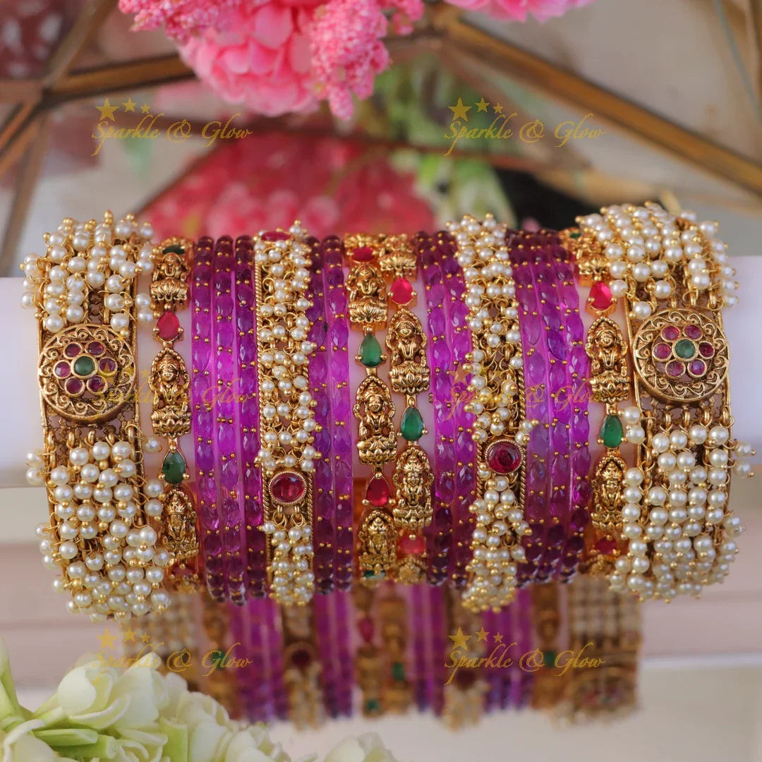 Exquisite Kemp Pearl Bridal Bangles