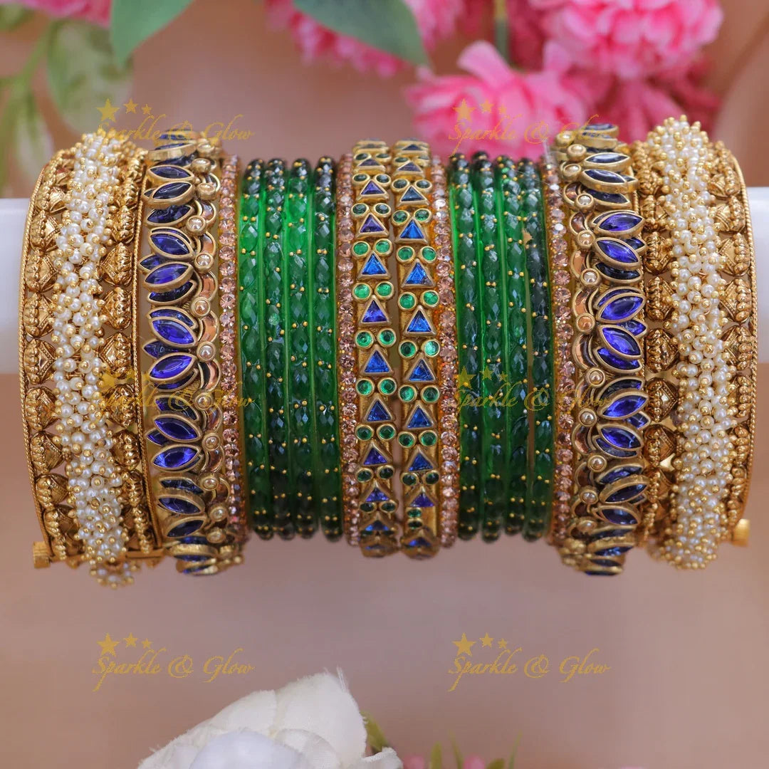 Exquisite Pearl & Silk Thread Bridal Bangles - Buy Today