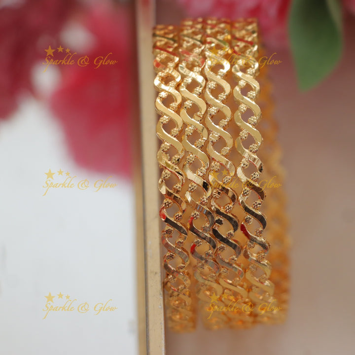 Graceful Gold Floral Bangles for Festive Occasions
