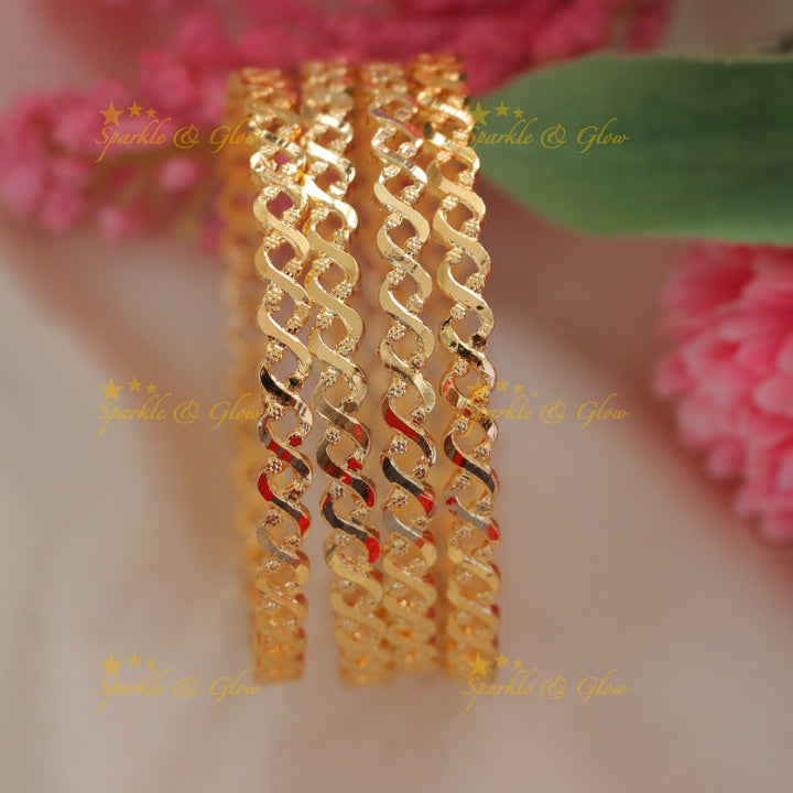 Graceful Gold Floral Bangles for Festive Occasions