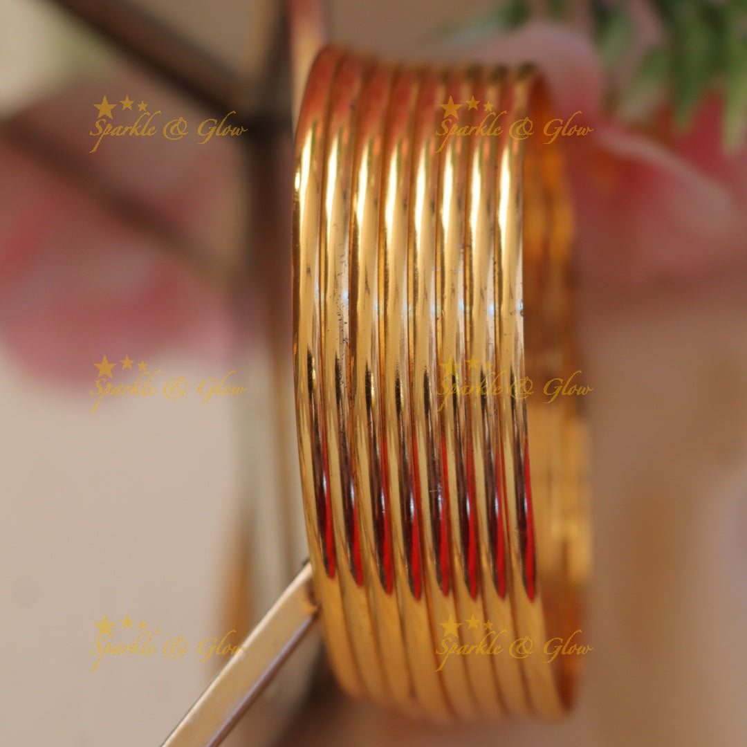 Radiant Gold Finish Bangles – Timeless Elegance