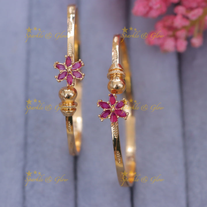 Elegant Floral Gold Bangles for Any Celebration