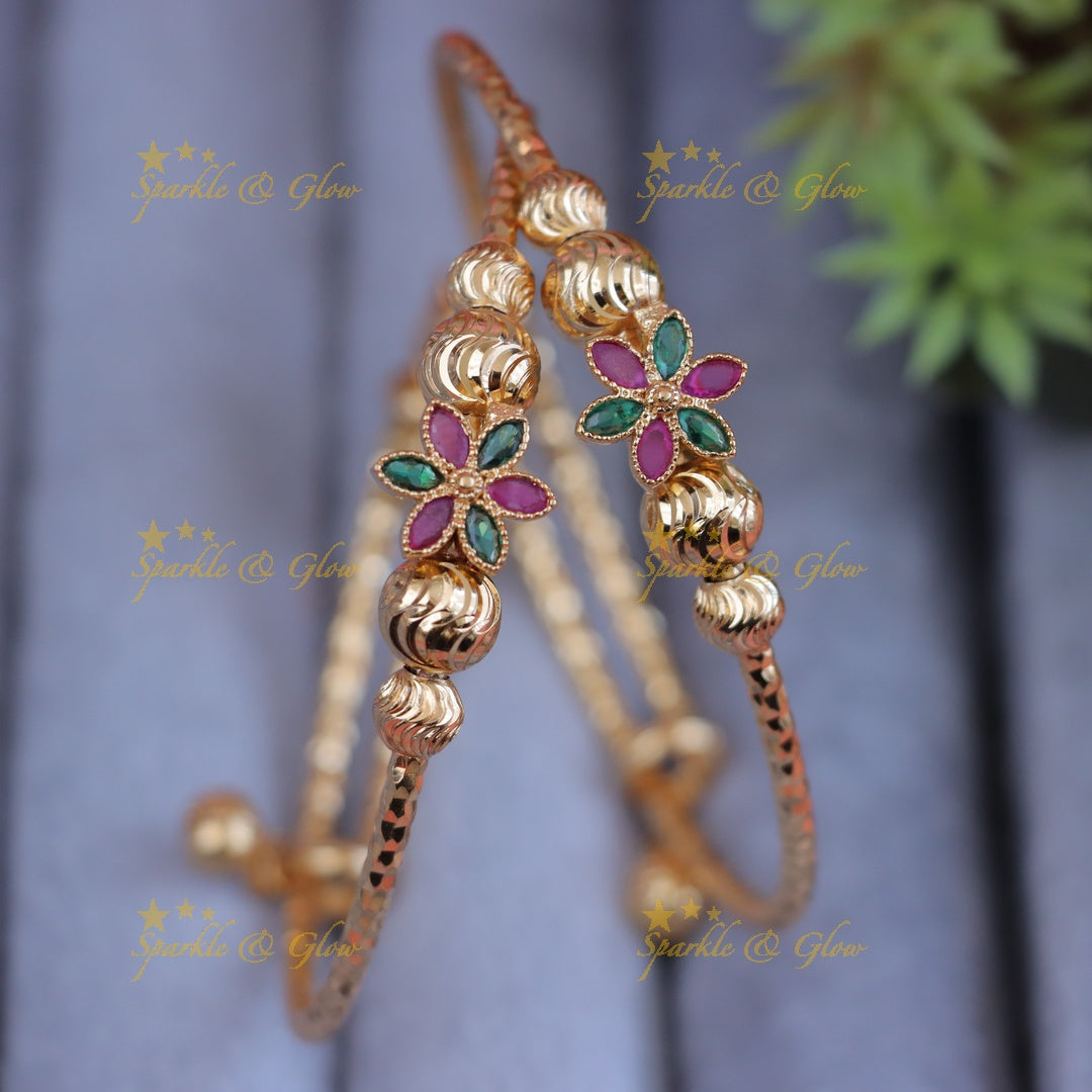 Floral Beaded Bangles for Festive Celebrations