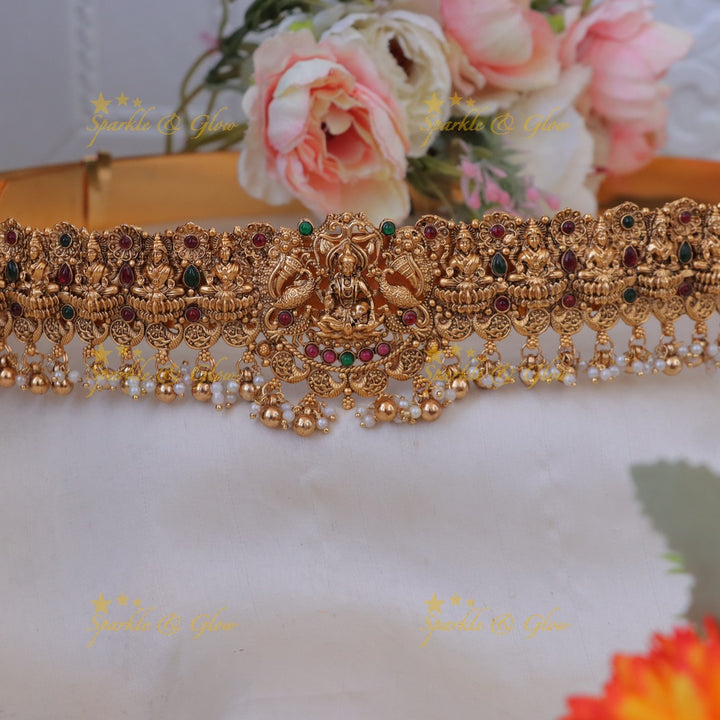 Luxurious Mango Lakshmi Peacock Hip Belt - Sparkle & Glow