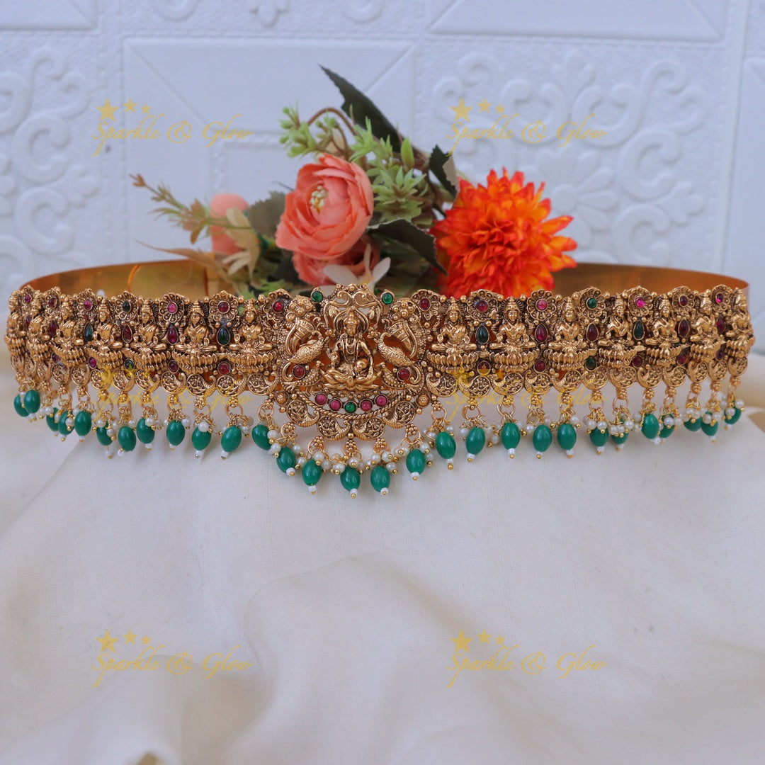 Luxurious Mango Lakshmi Peacock Hip Belt - Sparkle & Glow