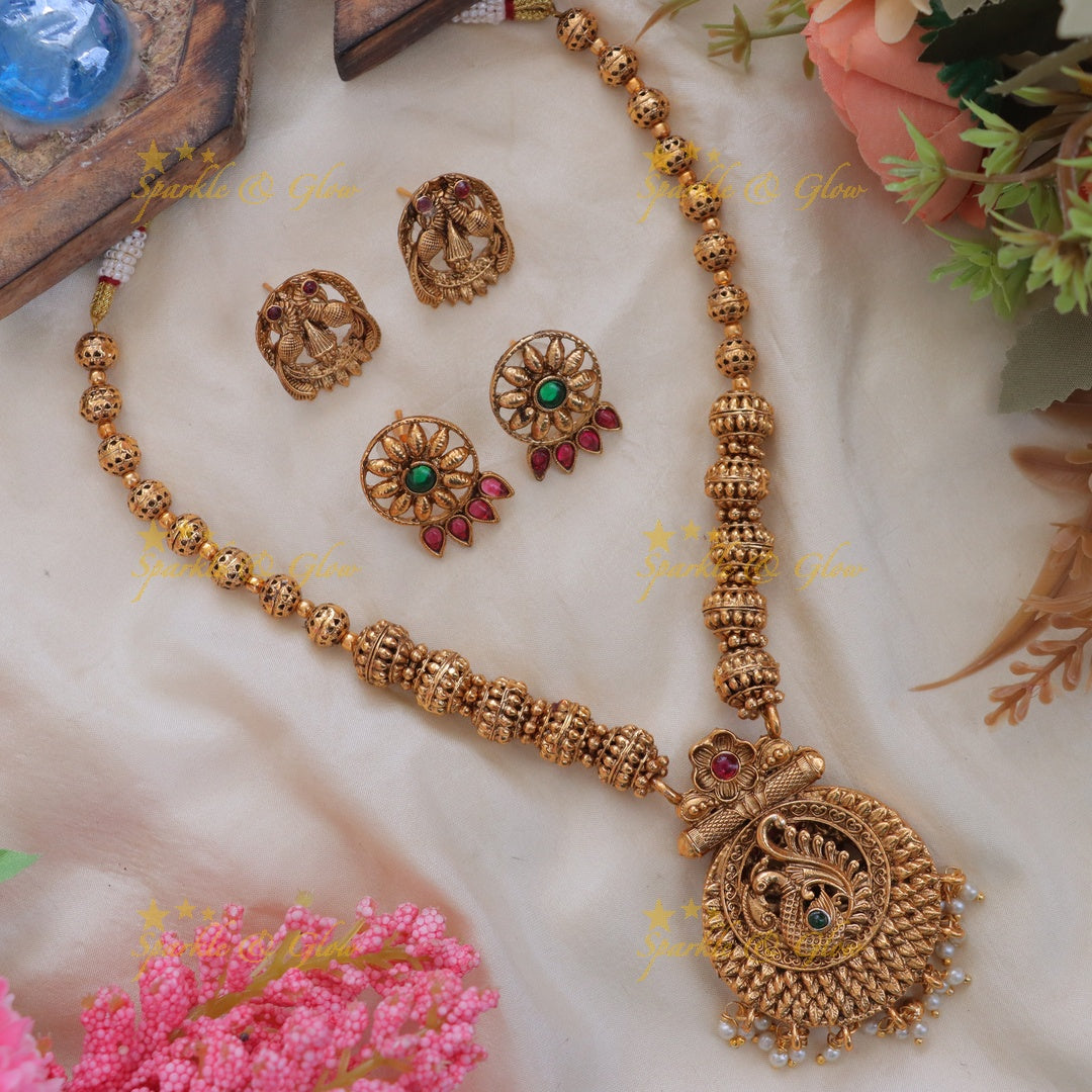 Exquisite Gold Style Reversible Peacock Necklace for Weddings