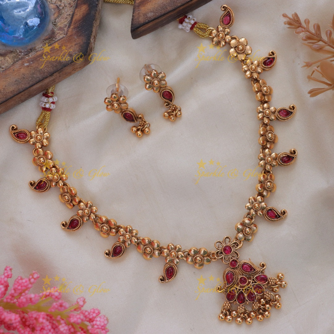 Exquisite Floral Mango Necklace - Elegance Redefined