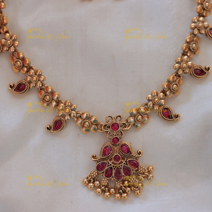 Exquisite Floral Mango Necklace - Elegance Redefined
