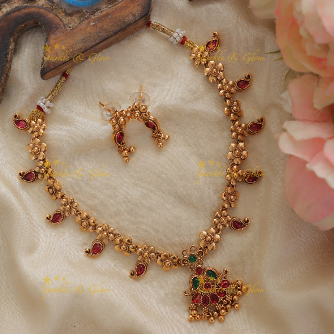Exquisite Floral Mango Necklace - Elegance Redefined