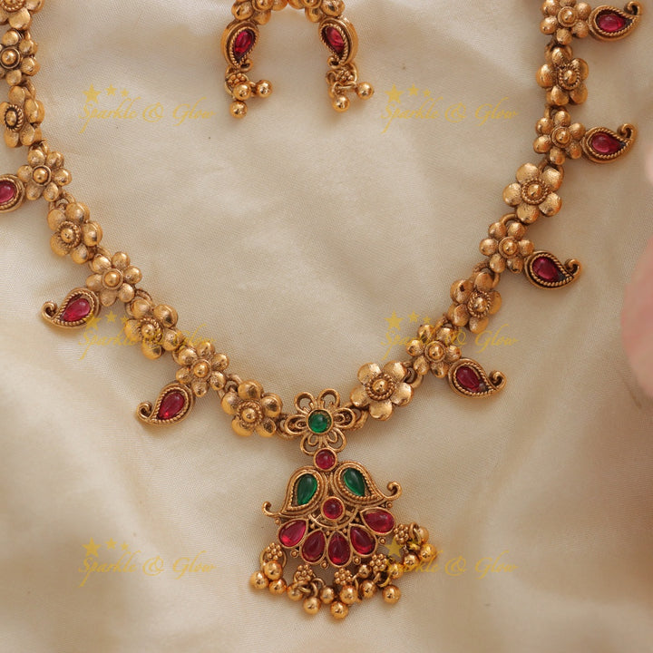 Exquisite Floral Mango Necklace - Elegance Redefined