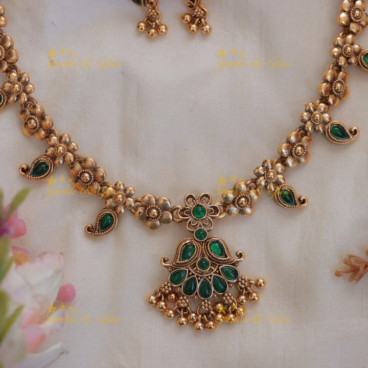 Exquisite Floral Mango Necklace - Elegance Redefined