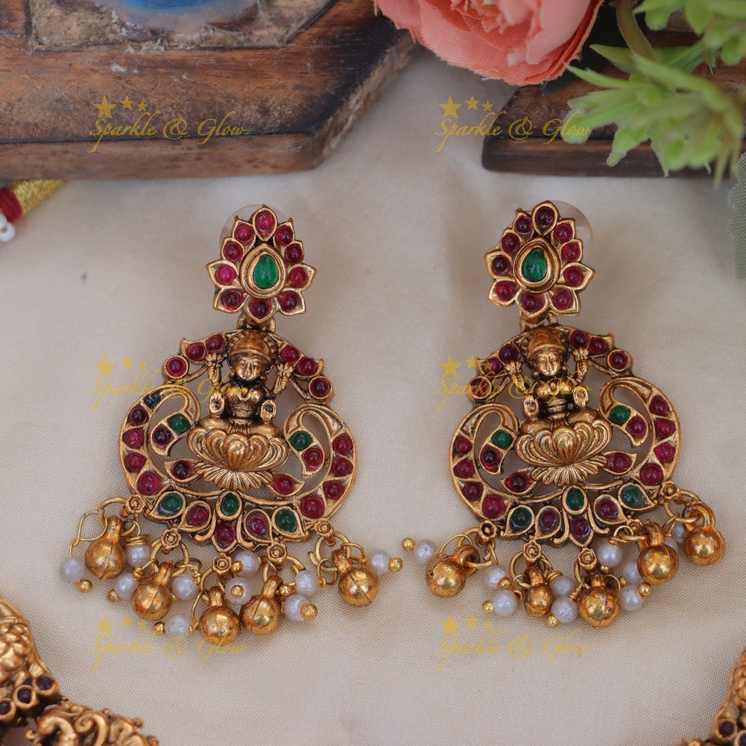 Elegant Peacock Lakshmi Necklace - Premium Temple Jewelry