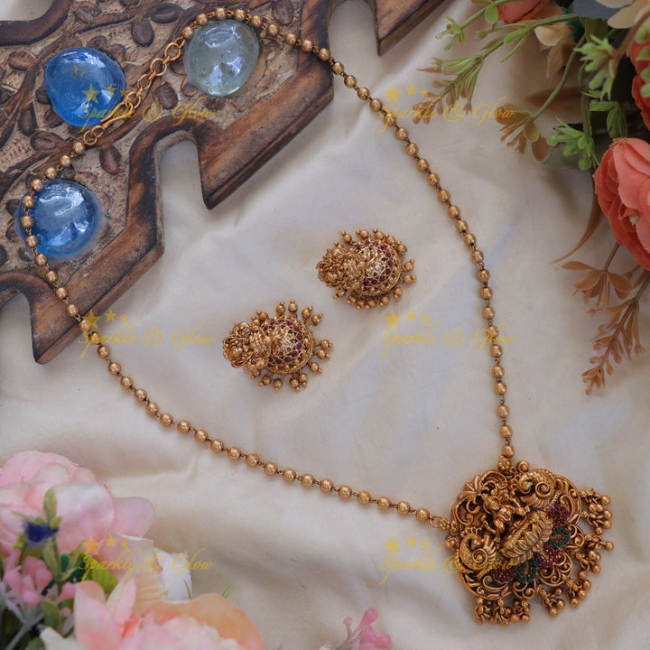 Exquisite Lakshmi Peacock Necklace for Weddings