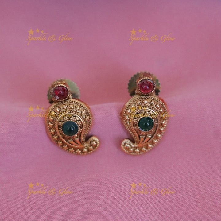 Exquisite Mango Gold Beads Necklace - Festive Elegance