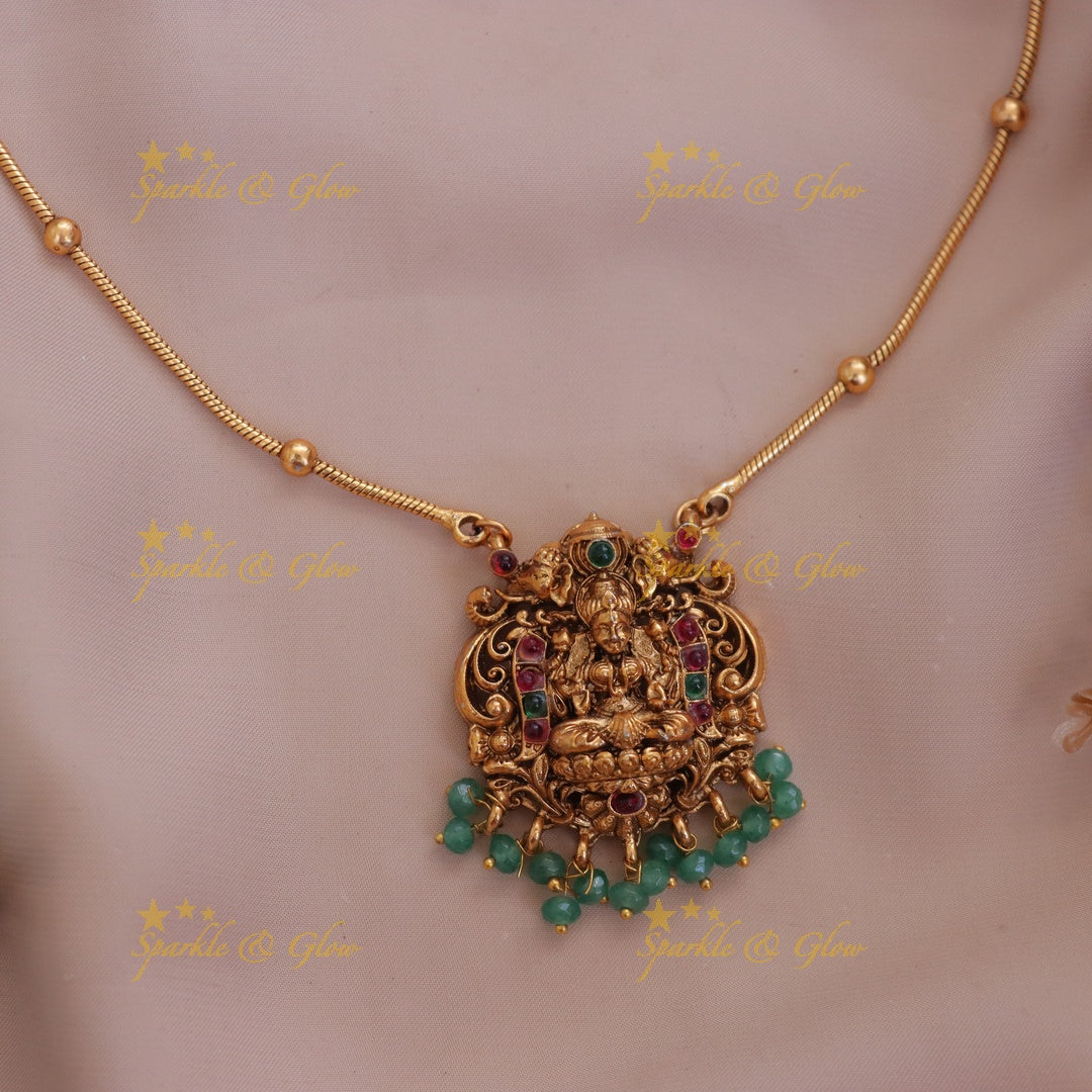 Exquisite Lakshmi Temple Gold Necklace Set Online