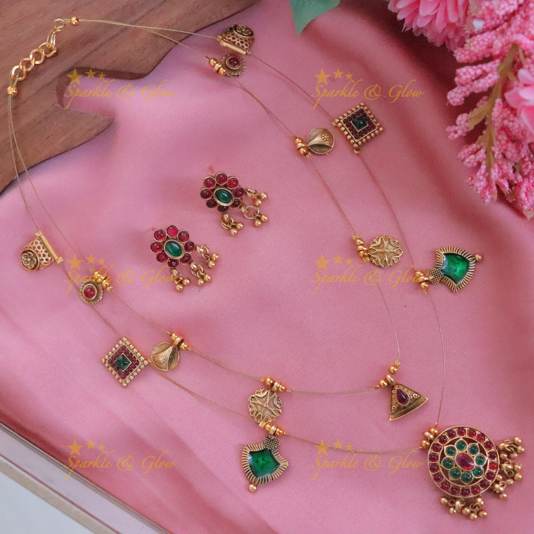 Exquisite Two-Layered Floral Pendant Necklace - New Arrival