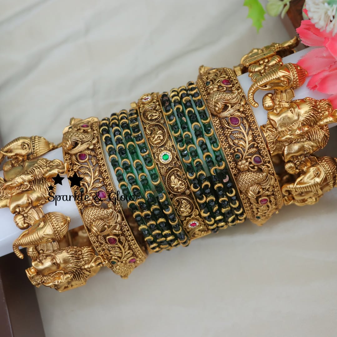 Exquisite Shiva Parivar Bridal Bangle Set Collection