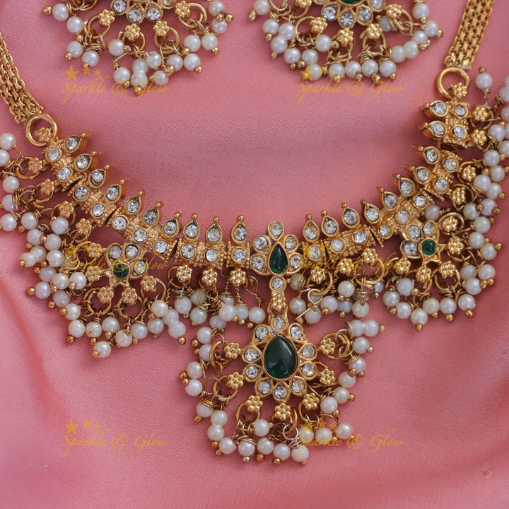 Exquisite Gold Guttapusalu Necklace – Festive Elegance