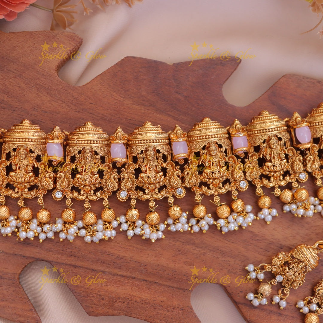 Exquisite Lakshmi Pearl Necklace – Sparkle & Glow