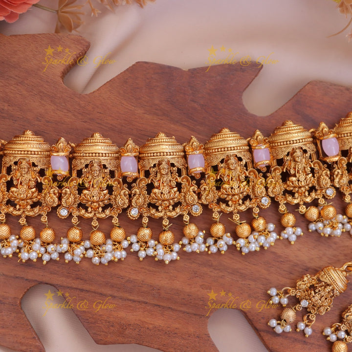 Exquisite Lakshmi Pearl Necklace – Sparkle & Glow