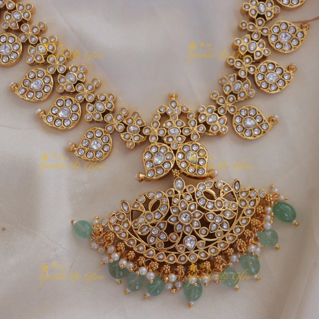 Enchanting Mango Peacock Necklace Set for Celebrations