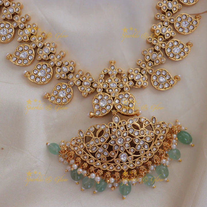 Enchanting Mango Peacock Necklace Set for Celebrations
